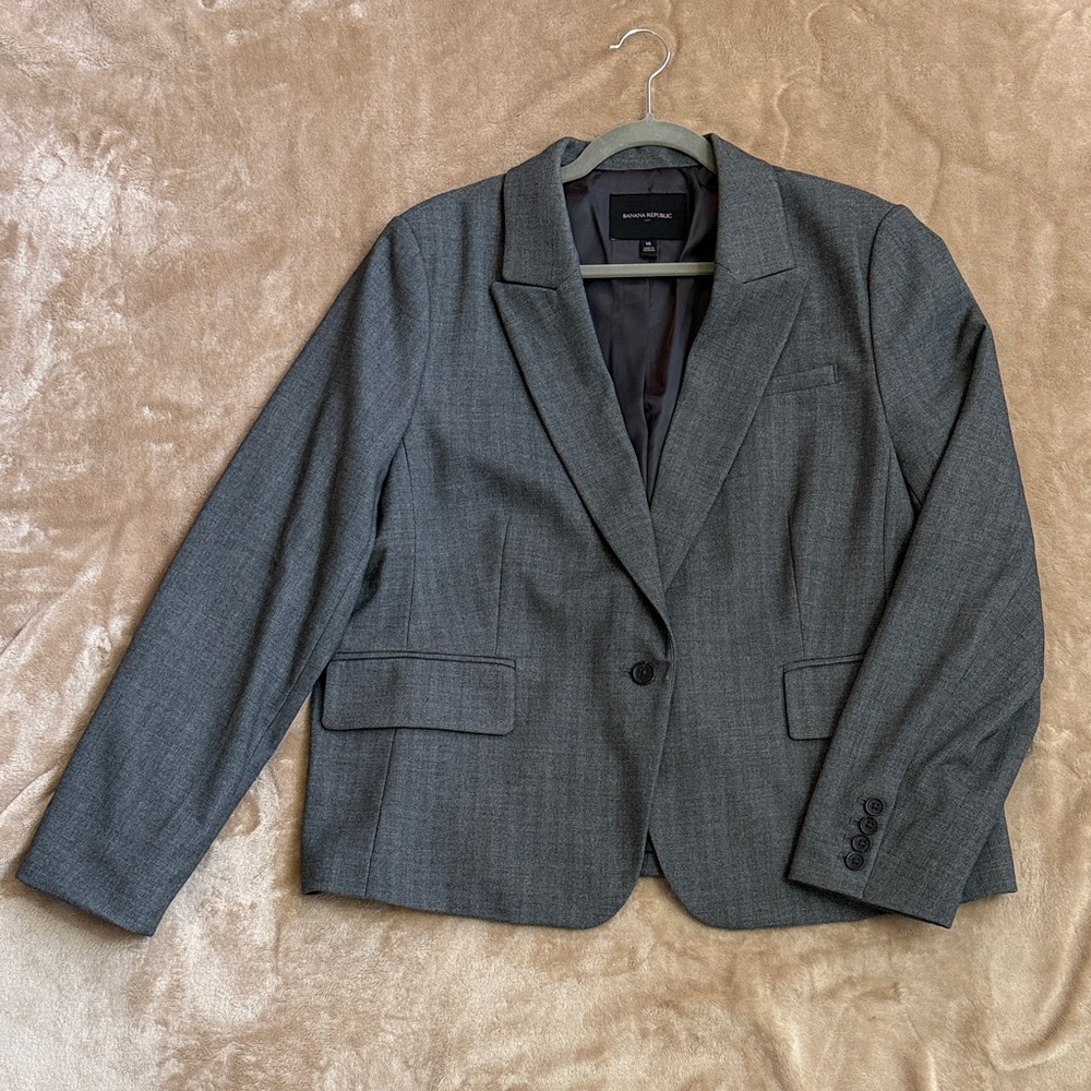 Banana Republic Charcoal Gray Women's Tailored Blazer